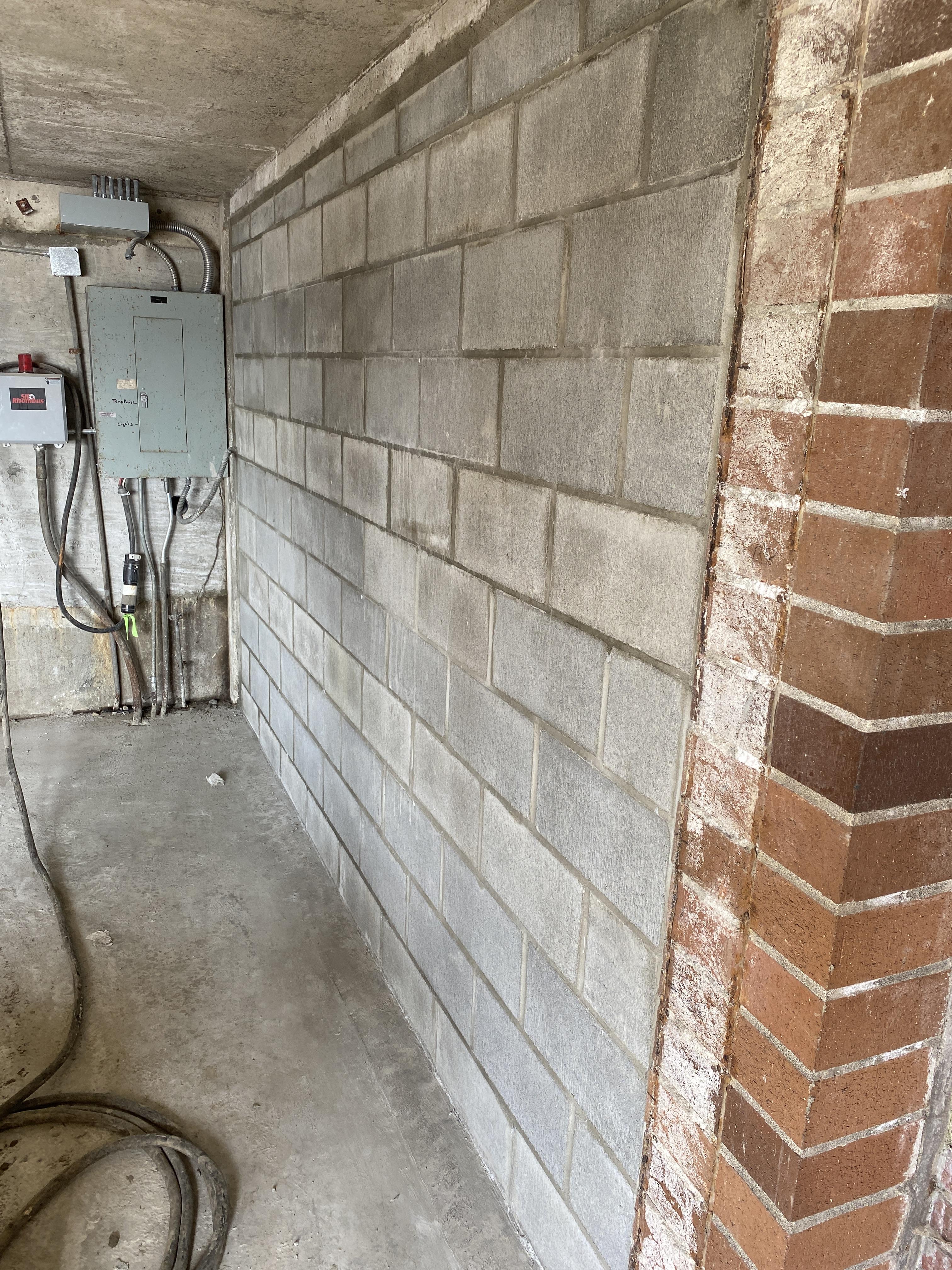 1.	CMU concession wall completed.