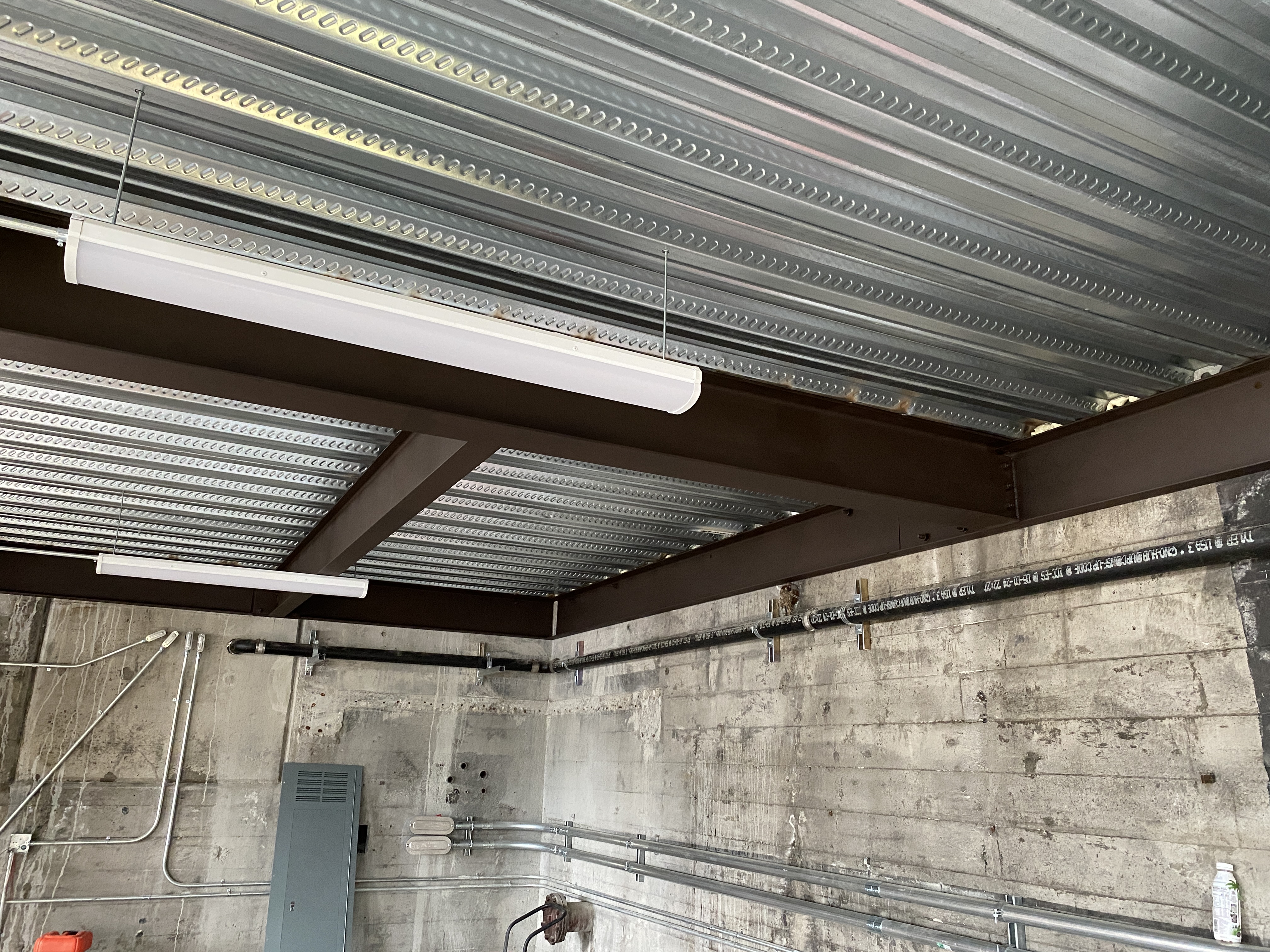 4.	painted steel beams