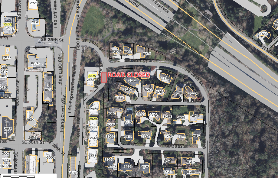 Roadway Closure October 25th, 7 AM to 1 PM at 2835 82nd Ave SE