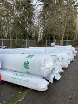5.	New turf, cork infill, and shock pad systems have been delivered.