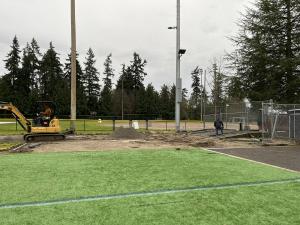 Bullpen Area – Removal of the turf and preparation in the bullpen area for new turf is almost complete.