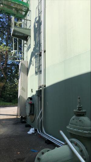 Chemical tubing &amp; electrical conduits feeds to north reservoir tank  