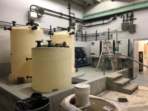 Hypochlorite Tank Room with on-site Hypochlorite Generation System installed