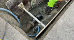 Newly installed 12” watermain connection.