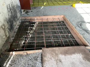 form + rebar for grade beam