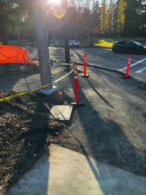 Preparation of subgrade for new sidewalk