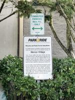 Parking sign that says Commuter Parking, Mon-Fri Only, at Mercer Village at the Southend of Mercer I…