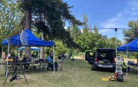 Ham radio operators at 2025 Field Day event