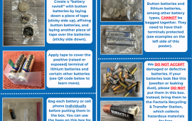 Battery recycling safety reminders