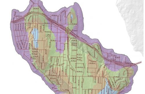 Mercer Island Wind Exposure and Wind Speed-Up (Topographic Effect) Map