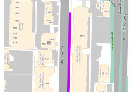Map of 80th Ave SE Handrail project