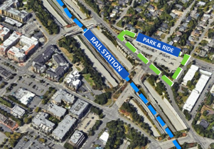 Light Rail Station and Park & Ride Aerial View