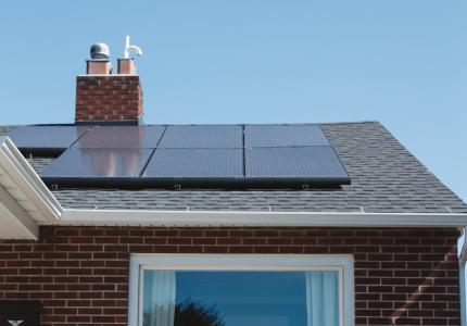 Solar panels on house