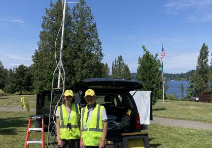 Radio Antenna Set up and Volunteers