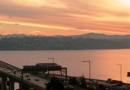 View of Interstate 90 bridge from Mercer Island