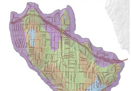 Mercer Island Wind Exposure and Wind Speed-Up (Topographic Effect) Map