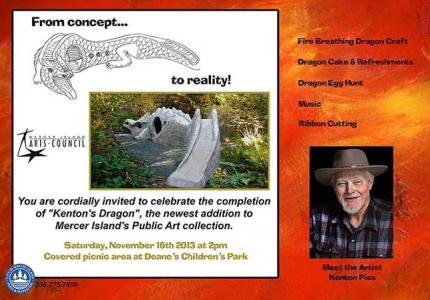 Invitation to meet the Kenton's Dragon artist. Invitation from 2013