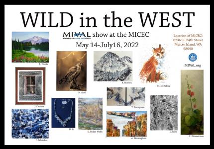 A poster features artwork embracing themes of wild and wildness, including mountain paintings and animal photographs