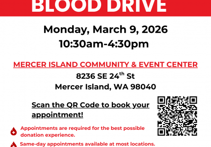 Community Blood Drive on Monday March 9th