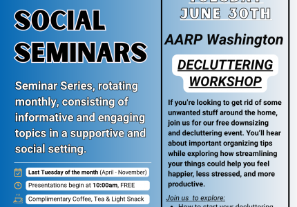 Senior Social Seminar - June - Decluttering Workshop
