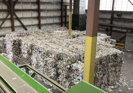 Image of a plastic bale in a MRF