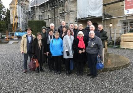 Visiting Thonon’s most famous castle, le Chateau Ripaille. It was undergoing restoration.