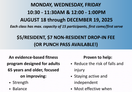 flyer for SAIL Fitness Class