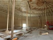 A picture of the interior of a water reservoir that was relined as part of the water system improvements