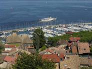 Thonon Harbor from above boat leaving