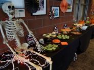 A welcome reception for a delegation of French students and teachers featured Halloween-themed treats and decorations.