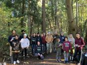 Group of volunteers in the forest