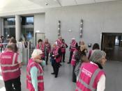 Visiting the Evian mineral water plant in the town called Evian.