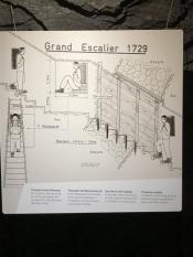 Describing the stairwell that they used to get in and out in the centuries before the train and the elevator. Describing the stairwell that they used to get in and out in the centuries before the train and the elevator.
