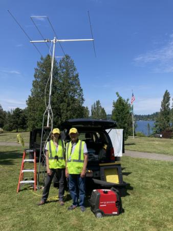 Radio Antenna Set up and Volunteers