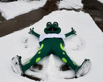 Leap the Frog in snow!