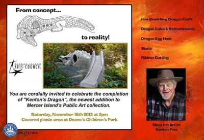 Invitation to meet the Kenton's Dragon artist. Invitation from 2013