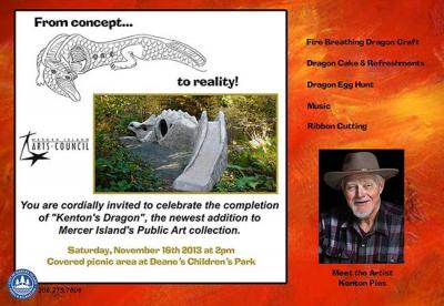 Invitation to meet the Kenton's Dragon artist. Invitation from 2013