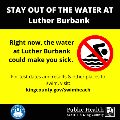 Luter Burbank Swim Beach Closed Sign