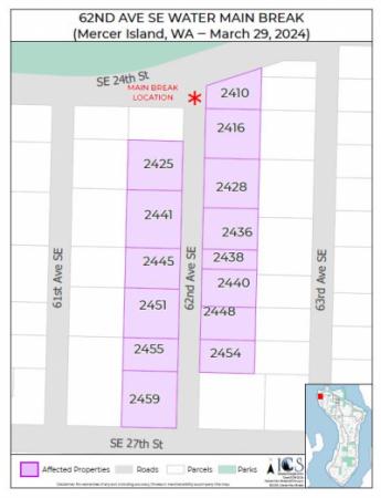 Map of Homes Affected by Boil Water Advisory