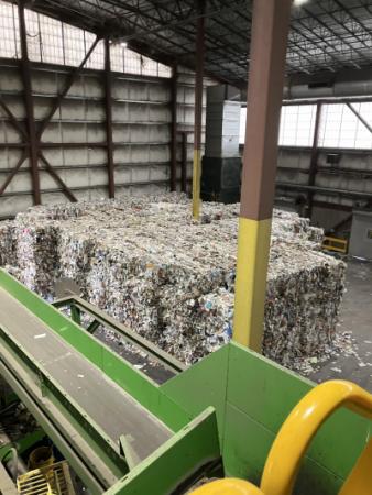 Image of a plastic bale in a MRF