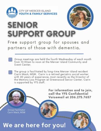 Informational Flyer for Senior Support Group