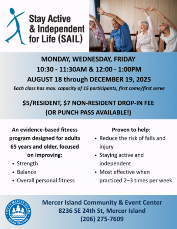 flyer promoting SAIL Fitness Class