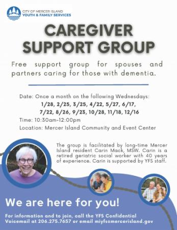 Flyer for caregiver support group
