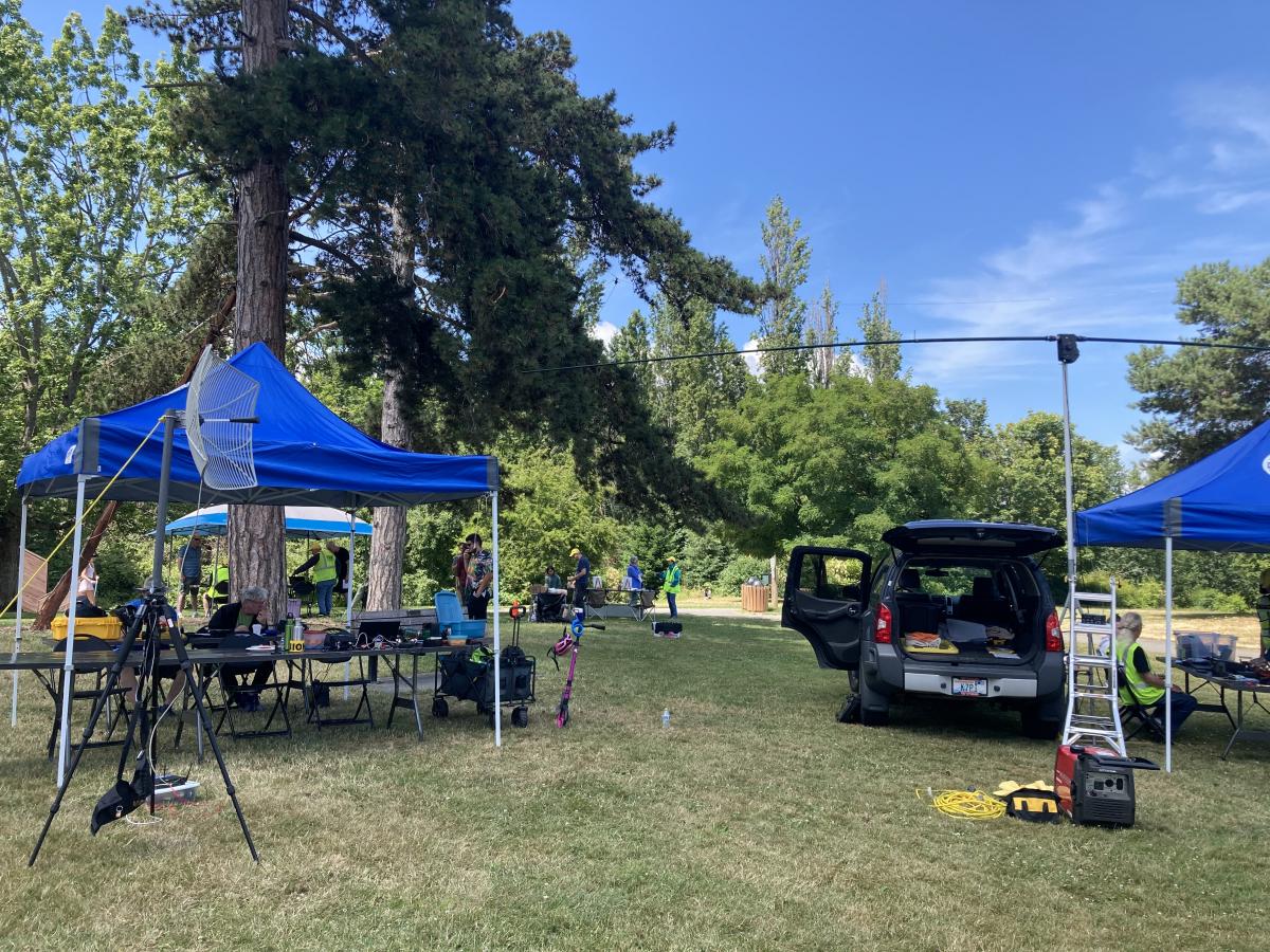 Ham radio operators at 2025 Field Day event