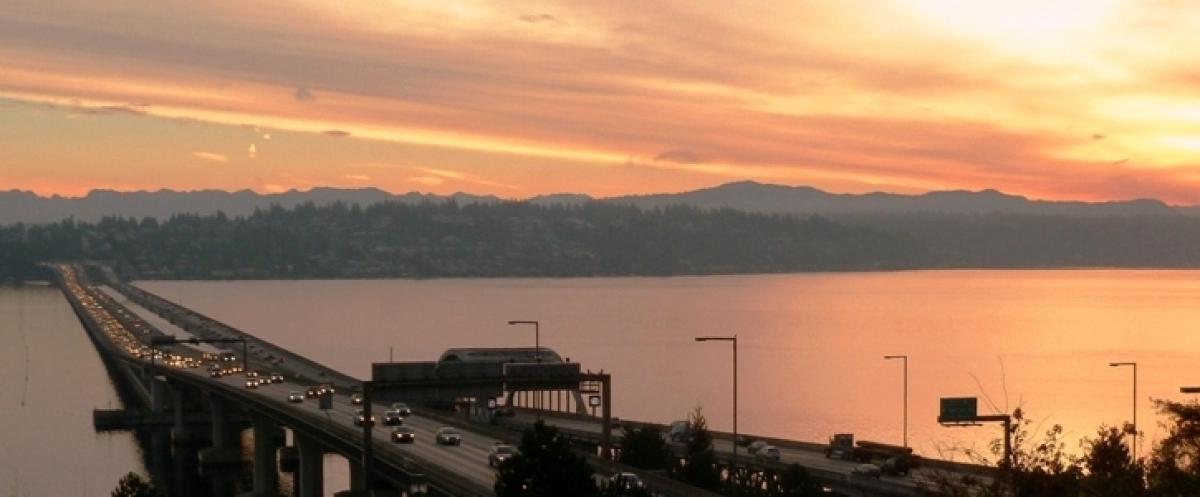 View of Interstate 90 bridge from Mercer Island