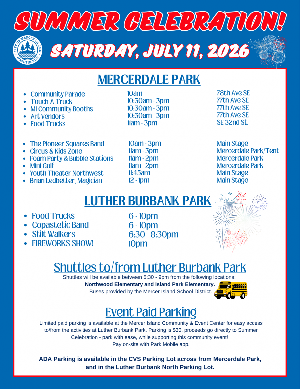 SC! Schedule of Events
