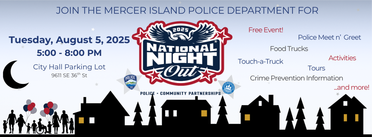 National Night Out event web banner Tuesday, August 5, 5-8pm in the City Hall Parking Lot