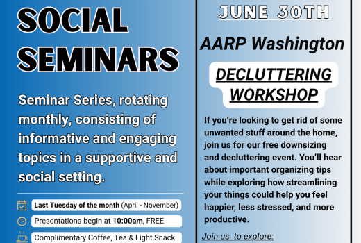 Senior Social Seminar - June - Decluttering Workshop