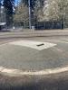 A permanent pitcher’s mound replaces the portable mound previously used at the field.