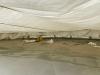 Containment for sandblasting.
